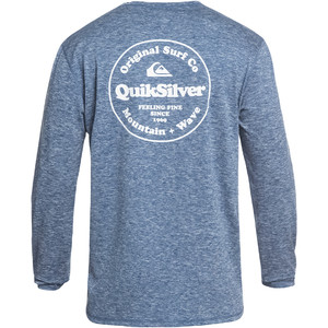 2019 Quiksilver King Tide Long Sleeve T-Shirt Fit Rash Vest Denim EQYWR03163